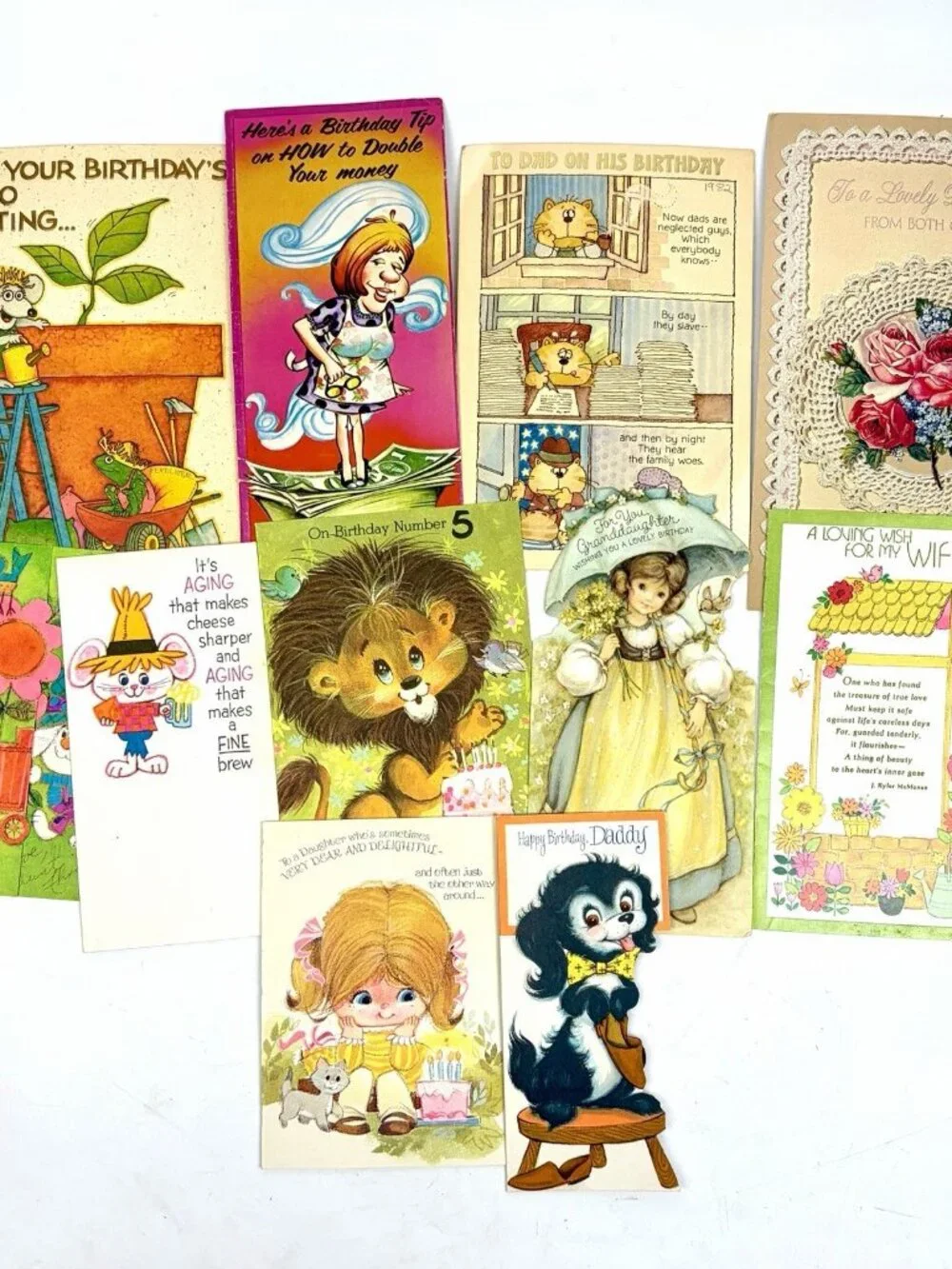 Vtg Lot of 55 Greeting Cards Ephemera Birthday Baby Marriage Christmas Craft
